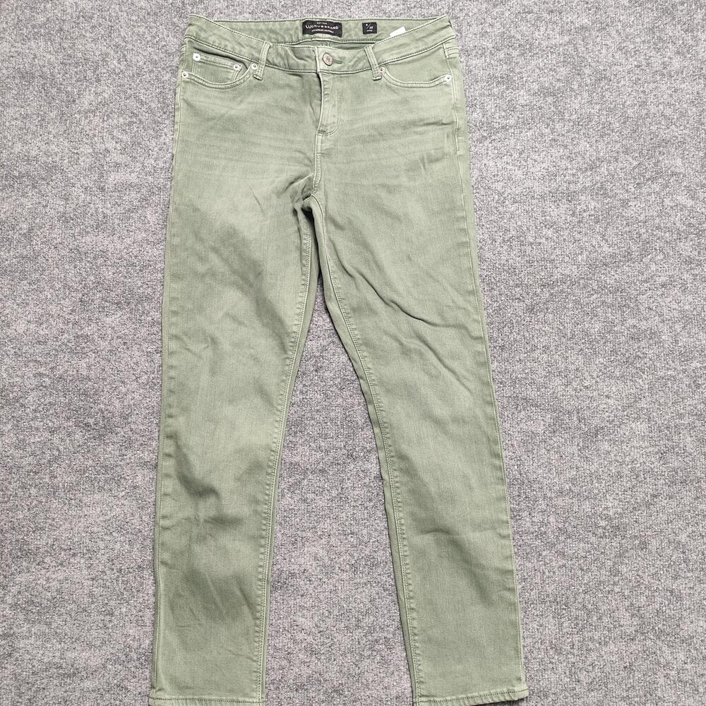 Lucky Brand Ankle Jeans Womens 8/29 Green Medium Wash Mid Rise Slim Denim